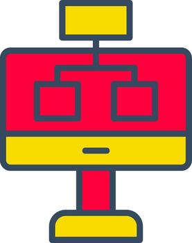 Structure Line Tow Color Bubble organization framework plan vector