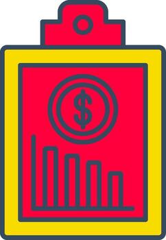 Business Report Line Tow Color Bubble document chart data vector