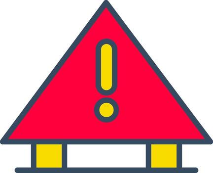 un rojo triángulo con un exclamación marca en eso vector