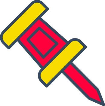 Push Pin Line Tow Color Bubble pin board note vector