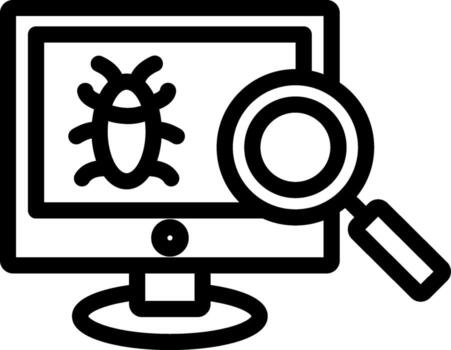 Debugging Outline Icon vector