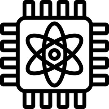 Quantum Computing Outline Icon vector