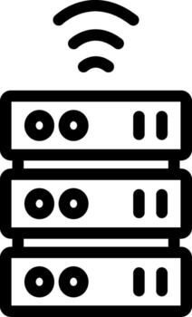 Wireless Database Outline Icon vector