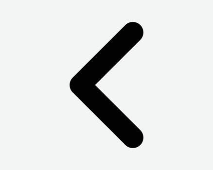 Left Arrow Sign Less Than Symbol Turning Road Traffic Icon Swipe Gesture Backward Point Pointer Arrowhead Guide Path Position Navigation Back Before vector