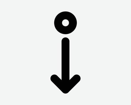 Swipe Down Arrow Gesture Icon Scroll Downward Pointer Navigation Cursor Direction Path Download Position Tap Scrolling Action Sign Symbol Illustration vector