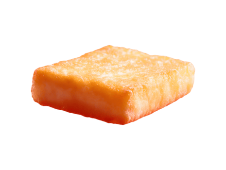 un' singolo d'oro Marrone rettangolare fritte cibo bloccare con un' strutturato superficie su un' trasparente sfondo png