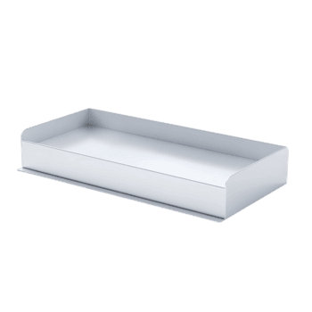 un pulcro vacío rectangular bandeja se sienta demostración sus sencillo diseño y limpiar líneas png