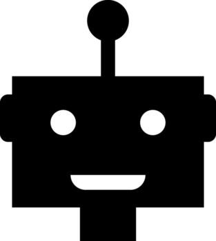 Simple robot icon. Artificial intelligence robot logo. Chatbot robot icon vector