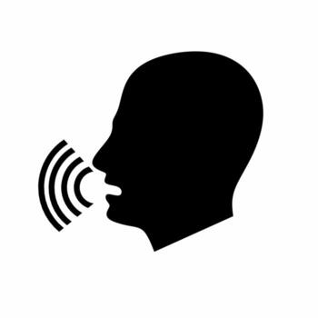 illustration of a talking head with a loud voice. Voice control and interaction. Talking head concept isolated on a white background. vector