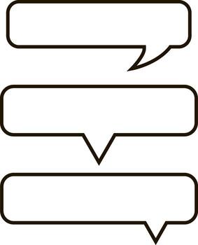Chat set icon isolated Outline speech. Sketch vector