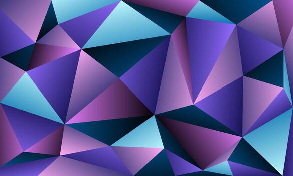 modern abstract background with polygon geometric shapes and colorful gradient in purple and blue. vector