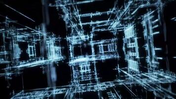 Abstract Three-Dimensional Structure with Perspective Effect on Black video