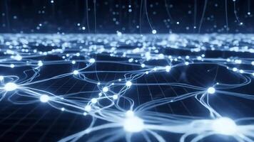 abstrato tecnologia rede fundo com brilhando conexões e dados transferir video