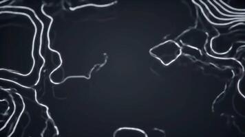 abstrato curvado linhas fluindo em Sombrio fundo video