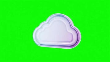 nube datos 3d icono en verde antecedentes video