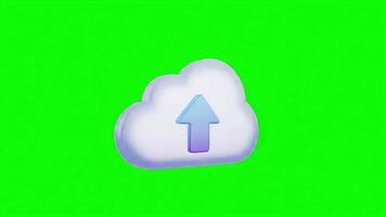 moln data ladda upp pil symbol på grön bakgrund video