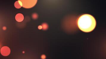 abstrato dourado borrado fundo com bokeh efeito e brilhando partículas em Sombrio fundo. desfocar efeito. para aniversário e feriado celebrações. animado quadros com difuso luz efeito video