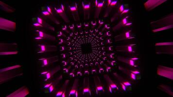 Rosa e verde néon colunas túnel fundo vj ciclo dentro 4k video