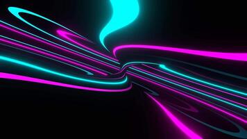 Rosa e ciano em Preto néon círculo comovente fundo vj ciclo dentro 4k video