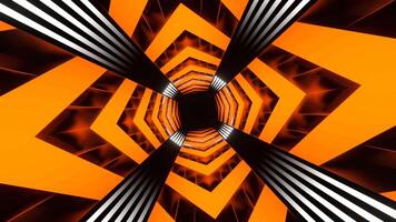 laranja e branco néon sem fim seta túnel fundo vj ciclo dentro 4k video