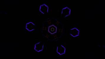roxa e laranja estroboscópico hexagonal túnel fundo vj ciclo dentro 4k video