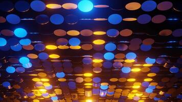 azul e laranja cintilar círculo formas fundo vj ciclo dentro 4k video