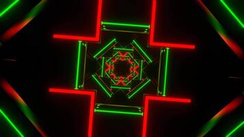 verde e vermelho néon abstrato forma fundo vj ciclo dentro 4k video
