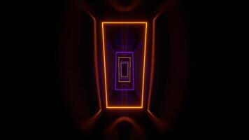 roxa e laranja néon quadros corredor fundo vj ciclo dentro 4k video