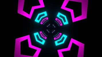 Rosa e ciano néon direção Setas; flechas fundo vj ciclo dentro 4k video