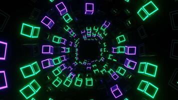 roxa e turquesa movimento através estroboscópico quadrados fundo vj ciclo dentro 4k video