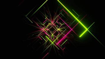 Rosa e verde desatado néon quadrados em espelho fundo vj ciclo dentro 4k video