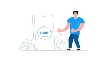 Software engineer updating smartphone app on white and green screen video