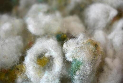 Blended Fleece in a Pile Ready for Processing photo