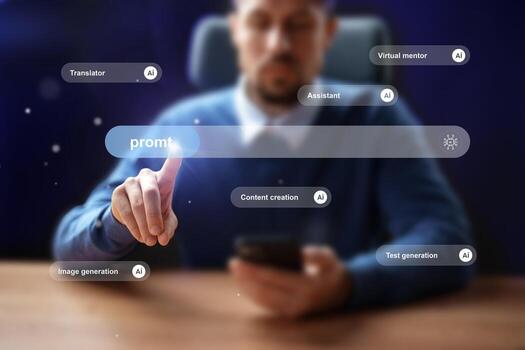explorador ai herramientas para creativo contenido desarrollo y transformación en un moderno espacio de trabajo foto