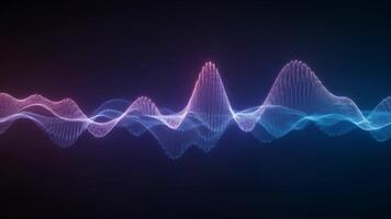 Minimalist Glowing Particle Mesh With Smooth Flowing Futuristic Waves video