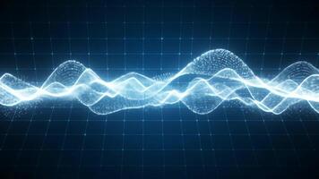 High Resolution White Particle Wave With Flowing Digital Motion video