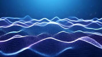 Wave Patterns Made Of Glowing Particle Dots On Gradient video