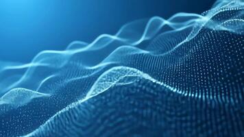 hög upplösning gnistrande digital partikel fält med blå bakgrund video