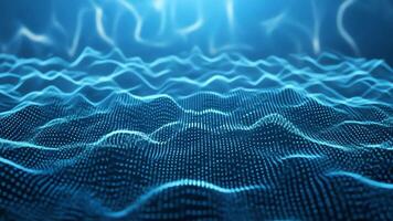 dinamico campo di scintillante digitale particelle con onda modelli video