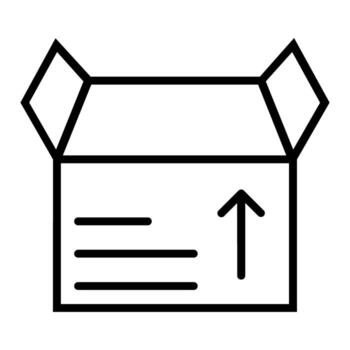 Open box icon. Outline open box icon for web design isolated on white background vector