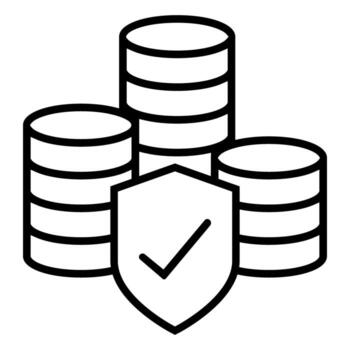 base de datos proteccion icono. contorno base de datos proteccion icono para web diseño aislado en blanco antecedentes vector