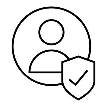 usuario con proteger línea estilo icono diseño de seguridad sistema advertencia proteccion peligro web alerta y seguro tema ilustración vector