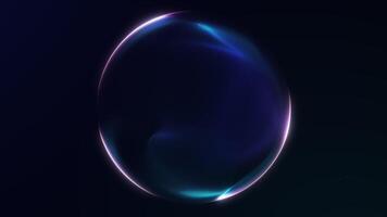 Glowing gradient orb in blue and pink shades with smooth abstract motion on dark background. Futuristic 4K loop animation with modern minimal sci-fi style. video