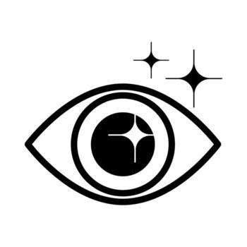 Stylized eye with sparkles representing artificial intelligence, surveillance and security concept vector