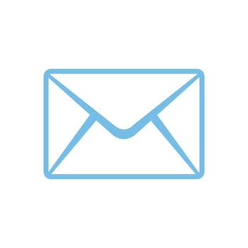 Closed envelope icon in linear. Line icon of envelope on white background. vector