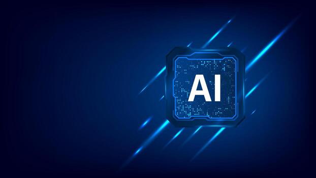 furista artificial inteligencia pastilla UPC circuito tablero azul ligero tecnología resumen vector