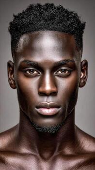 Handsome man portrait with clean fade photo