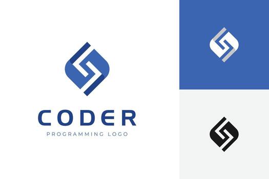 Modern logo icons of code or coding, for programming graphic logo, web developments vector