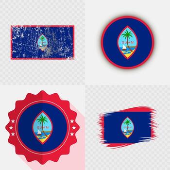 Various styles of the Guam flag vector