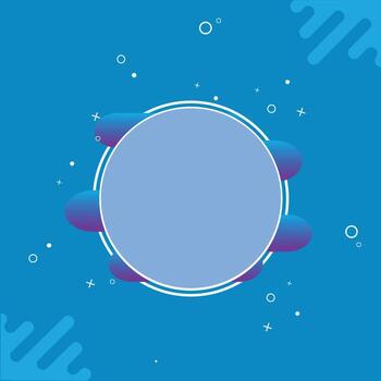 A clean and modern abstract background in various shades of blue, featuring a blank white circle frame in the center vector